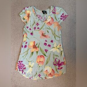 Reformation Mint and Pink Floral Dress